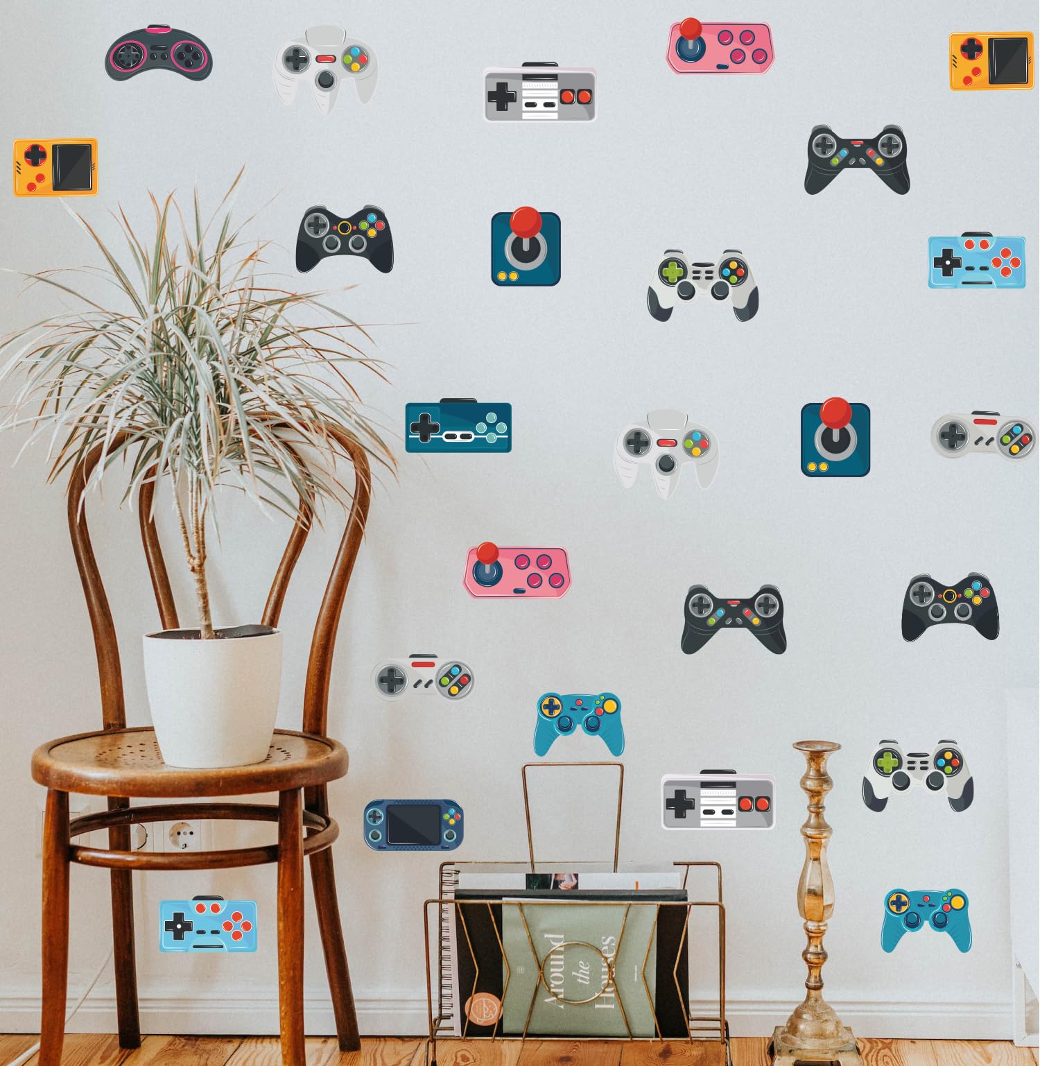 Gaming Console Wallpaper - Suluboya Kontrol Cihazı Oyun Duvar Çıkartması